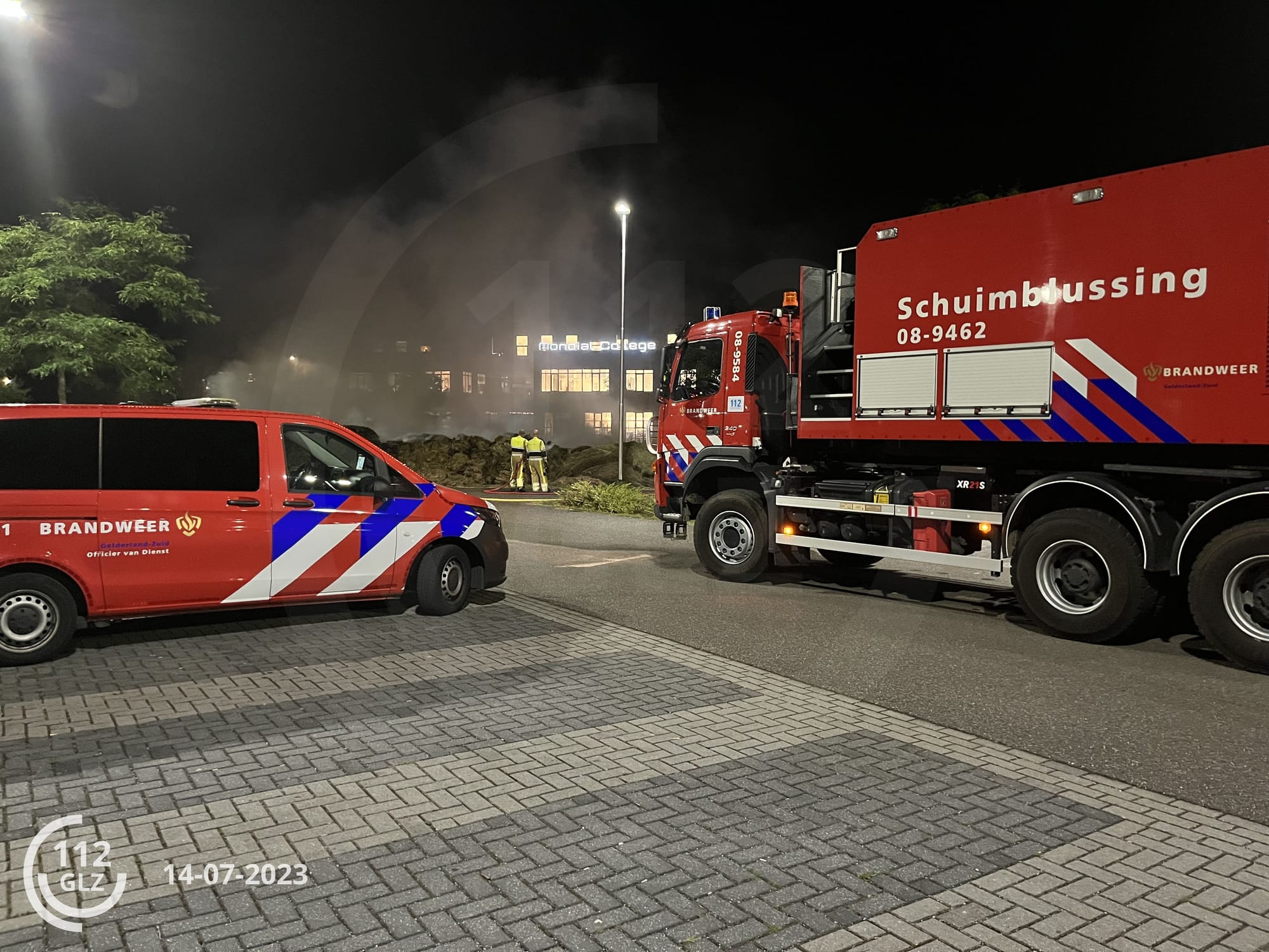 Hooibalen in brand in Nijmegen
